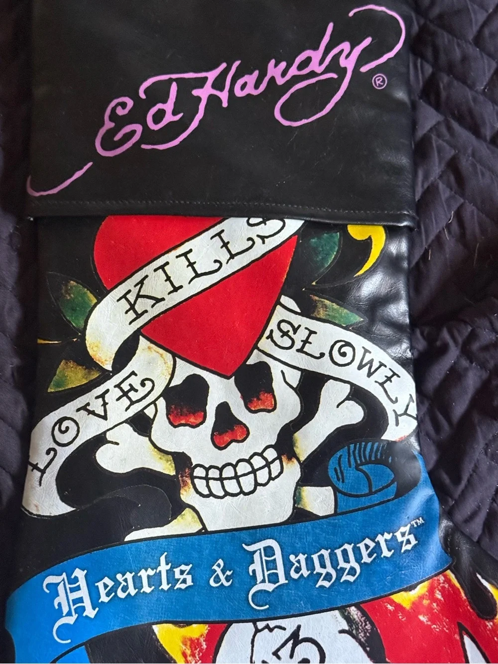 Rare Vintage Y2K Ed Hardy Graphic Christmas Stocking